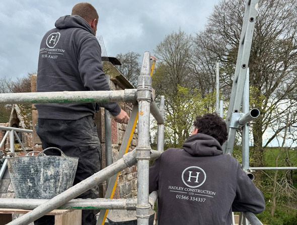 Hadley construction workers on a building site